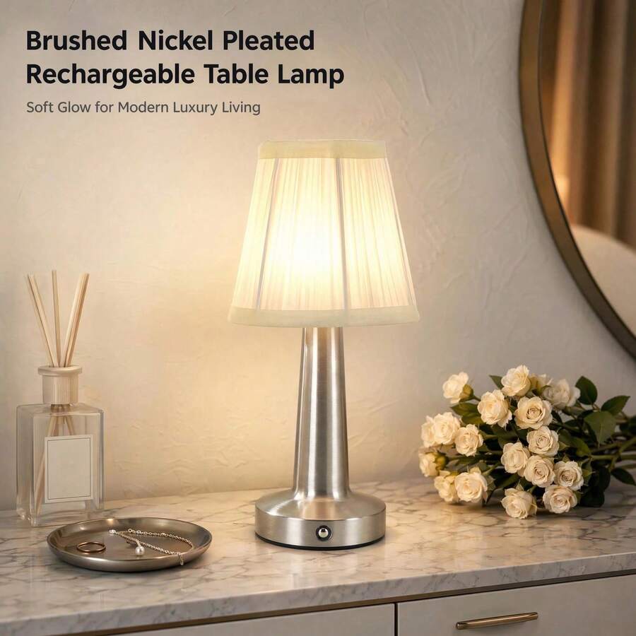 Rechargeable Smart Night Light, USB Charging Port, Touch Switch Control, 3-Color Light Switching, Stepless Dimming, Compact Metal Desk Lamp, Non-Slip Base Design, Suitable For Bedroom/Living Room/Bathroom/Dining Room/Office Multi-Scene Lighting
