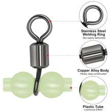50pcs Glowing Gourd Rotating Rings, Split Ring Swivels, Figure 8 Rings, Gourd Balance Rings, Long Pole Fishing Line Rig, Fishing Accessories Small Parts - Multicolor - View 4