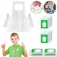 50/80pcs Disposable Aprons For Kids, Painting Aprons, Cooking Aprons, Art Aprons, Suitable For Children Aged 4-10, Perfect For School Activities, Birthday Parties And Art Projects - Multicolor - View 3