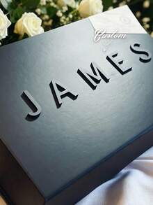 1pc Customized Name Gift Box, Personalized Text Luxury Gift Box With Ribbon, Magnetic Closure Bridesmaid/Proposal Box, Empty Gift Box, Birthday Gift - Multicolor - View 2