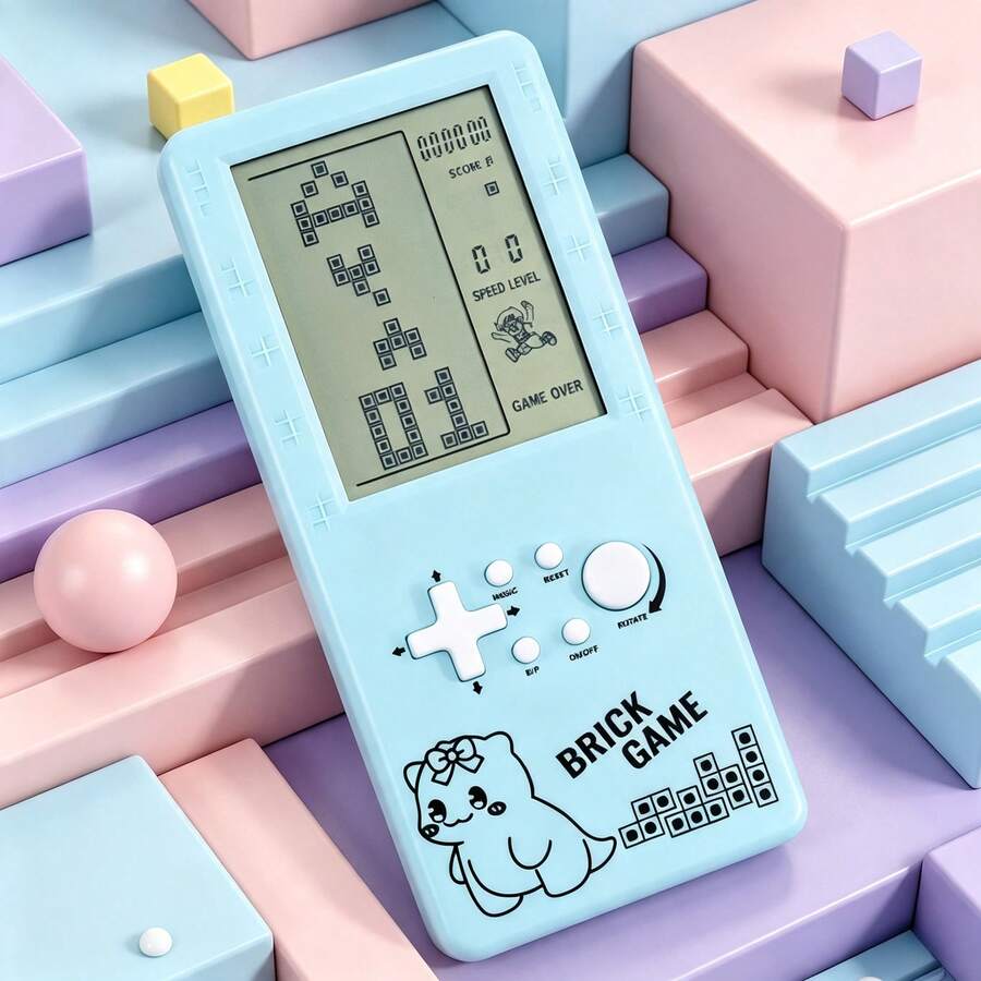 3.5 吋復古磚塊遊戲機，便攜式手持經典方塊遊戲機，多款遊戲懷舊電子玩具 - 不含電池