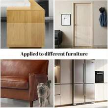 1 Roll Thick Clear Cat Scratch Protector, Self-Adhesive Vinyl Furniture Shield, Waterproof & Durable Anti-Scratch Tape For Sofa, Walls, Doors & Countertops - 3m*45cm - View 9