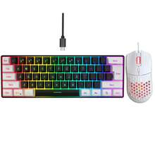 HXSJ Wired Keyboard And Mouse Combo, 61 Key Membrane Keyboard With Colorful Backlight, 6 Button Wired Optical Mouse, USB Plug And Play For Home Office Use - View 5