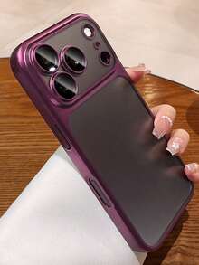 極簡新款霧面電鍍相機鏡頭保護殼，適用於 iPhone 18 Pro Max、18 Pro、17 Pro Max 與 17 Pro，半透明背蓋 - 櫻桃紅 - 查看 5