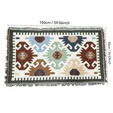Multifunctional Bohemian Geometric Camping Blanket, Portable Waterproof Outdoor Picnic Mat, Reversible Tassel Throw, Suitable For Tents, Grass, Beach, Table Cover, Unique Design Travel Camping Accessory - Multicolor - View 3