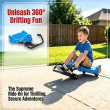 1 Drift Sitting Manual Scooter With Sponge Grip-Red/Blue, Made Of High Strength Metal/Plastic, Sponge Grip Comfortable Experience, Suitable For Courtyard, Home, Outdoor, Enhancing Children's Concentration And Coordination, The Best Gift For Children - Red - View 9