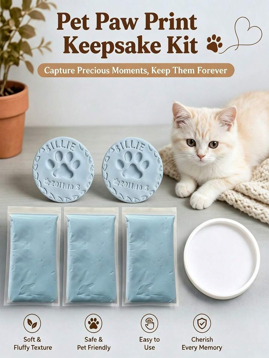 Clear Impression Clay, Includes 3 Packs Of Clay (66G) And Round Mold ...