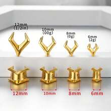 2pcs Punk Spiked Saddle Ear Gauges 316L Stainless Steel Ear Cartilage Piercing Stretchers Jewelry Earrings - 1768 - View 3