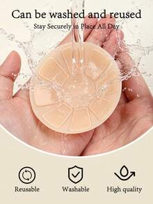 2/4pcs 8cm Petal Air Vent Nipple Covers With Storage Box, Smooth No Bra Pads For Backless Dresses And Party Wear - Multicolor - View 4