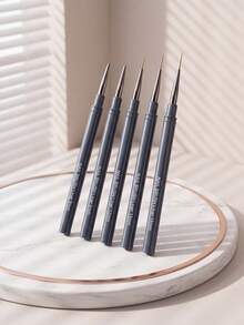 5pcs Nail Liner Brush Set DIY Painting Pattern Striped Pen Size 6/9/12/15/18mm Handle With Cap Nail Art Pen - Multicolor - View 5