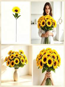 9Pcs/1 Set 3D Puzzle Vase Inner Liner Set, Decorative Hydroponic Plastic Flower Vase With Ocean Jellyfish Floral Pattern, Desktop Ornament For Home, Living Room, Office, Dining Table, Gift For Adult Women - Multicolor - View 14