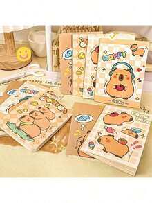 1 Set Basic/Deluxe/Premium Capybara Theme Stationery Set, Great Christmas Gift For Boys And Girls, Learning Reward, Birthday Gift, Classroom Gift, Back To School Gift, Highly Attractive Learning Supplies Gift Suitable For Students And Animal Lovers, Cute Learning Essentials, 3 Stationery Set Options Available (Some Styles May Have Random Colors) - Multicolor - View 11