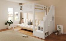 Bed Frame White With Storage Multifunctional Solid Wood 252.5 X 145 X For Bedroom And Kids Room - 白色 - 查看 6