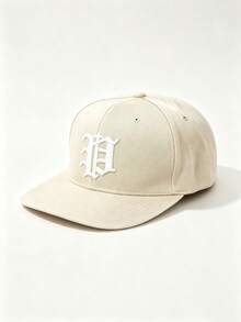 1pc Unisex Flat Brim Snapback Cap, P Letter Gothic Embroidery, Hip‑Hop Street Style, Adjustable, For Casual, Street, Party, Travel Daily Wear - Multicolor - View 7