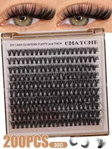 160/180/200pcs D-Curl Single Lash Extensions, Long-Lasting, Lightweight & Long, Suitable For Home DIY Beginners, Portable Travel Pack, Soft & Voluminous, Mixed Design, Enhances Eyes, Easy To Use, Perfect For Stage/Daily/Cosplay/Photography/DIY Eye Makeup - D - View 16