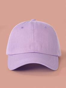 1pc Men's Solid Color Baseball Cap, Adjustable Sun Protection Casual Hat, Spring/Autumn Personalized Embroidered Baseball Cap, Street Fashion Outdoor Sun Protection Casual Hat, Spring/Autumn Travel Beach Vacation - Purple - View 2
