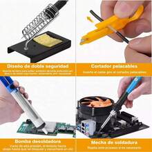 Kit De Herramientas De Soldadura 60W Con Cautín Y Multímetro Digital Ajustables - Tipo de Enchufe A USA (110-127V) - Ver 5