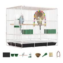 Jaula para Pericos y Canarios con Nido, Jaula para Pájaros Pequeños con Espacio para Perchar, Jugar, Descansar y Anidar, Ideal para Casa, Patio, Terraza y Jardín, Diseño Ventilado y , Estructura Resistente, Fácil de Limpiar y Práctica para Mascotas - L - Ver 1