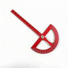 Men's Red Aluminum Alloy Adjustable Protractor, 180 Degree Scale Angle Measuring Tool, Suitable For Drawing, Geometry And DIY Projects - A - View 1