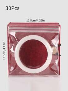 30/60/100 piezas Bolsas transparentes con cremallera para joyas - Bolsas de plástico autosellantes, resistentes al óxido e impermeables, adecuadas para anillos, aretes, collares - Caja de almacenamiento portátil para viajes, diseño de protección resistente a arañazos - Multicolor - Ver 17