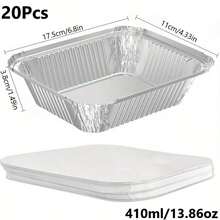 20/50/250PCS Reusable Aluminum Foil Trays With Lids Food Containers - Kitchenware For Baking Cakes, Brownies, Bread, Meatloaf, Lasagna Or Bento - Multicolor - View 14