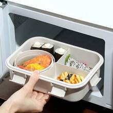 1件米色便當盒－附餐具、可微波加熱便當盒，成人用附湯碗分隔食物儲存容器，附午餐袋，適合聖誕禮物、學生開學、生日禮物、婚禮、節日紀念品 - 彩色 - 查看 8