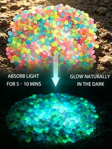 5mm Glow In The Dark Pebbles, Aquarium Bottom Sand Fish Tank Landscaping, Vase Decoration Garden Yard Paving, Halloween Party Garden Landscape DIY Atmosphere Decorative Stones - Luminous Stone - View 1