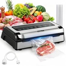 YASHE 180W Vacuum Sealer Machine, 12-In-1 Double Pump Food Saver With Built-In Cutter & Bag Storage, Easy-Lock Handle, Dry & Moist & Marinate, Memory Function, Includes 1 Roll Of Vacuum Bags & Hose - US A Type Plug(110-127V) - View 1