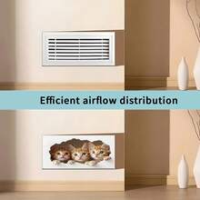4PCS, 2D Flat Magnetic Vent Cover, Three Cats Peeking Through Holes Creative Sticker Pattern, 5.5*12IN, Suitable For Floor, Wall, Ceiling Vents, Home Decor - Multicolor - View 7