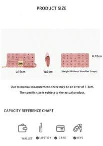 Tas Clutch Selempang Wanita Seri Mcm Tracy dengan Motif Cetak dan Tali Rantai - Warna merah muda lembut MYLDSXT01PZ001 - View 10