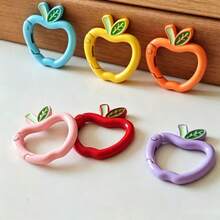 3/5/7/9/11/13/15Pcs Apple Shaped Carabiner Durable Metal Alloy Keychain Ring Quick Release Spring Hook Suitable For Backpack Pendant Wallet Strap DIY Handmade Random Color - Multicolor - View 3