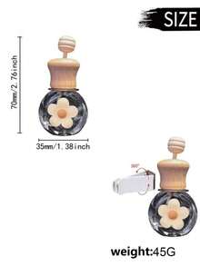 2 Pcs Cute Five-Petal Flower Decorative Perfume Bottle Empty Bottle Set Car Air Vent Aroma Diffuser Bottle Clip Essential Oil Bottle Car Interior Ornament (Perfume Not Included) - A - View 2