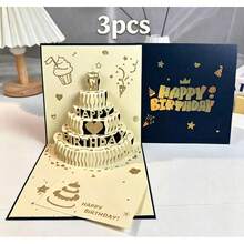 2026 New 3D Birthday Card, Perfect Gift For Friends. 3D Colorful Birthday Greeting Card With Cake Candle Design, Minimalist Birthday Card. Creative High-End Folding Sensory Birthday Party Gift - View 17