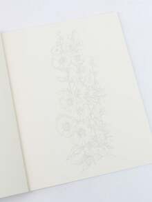 1pc [Ink Tracing Healing Book] 10 Floral Line Art For Tracing And Framing | Adult Stress Relief Art Manual | Reverse Coloring Creative Notebook | Healing Gift For Yourself Or Best Friend - Rectangle - View 4