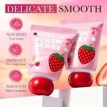 SADOER 3PCS Strawberry VC Brightening Hand Cream, Moisturizing & Nourishing Anti-Cracking, Enhancing Elasticity, Refining Pores, Firming Skin, Gentle Non-Irritating Anti-Wrinkle Hand Care Cream, Party & Holiday Gift, Suitable For All Skin Types - Multiple - View 2