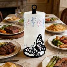 Butterfly Toilet Paper Holder, Suitable For Bathroom And Kitchen Decor, Suitable For Bathroom, Dining Table Rustic Style Home Decor. - Black Butterfly - View 3