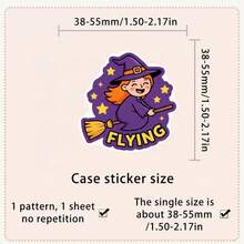 50Pcs Cute Cartoon Halloween Stickers, Glowing Ghost, Bat, Clown & Black Cat Pattern, Waterproof Vinyl Stickers For Water Bottle, Laptop, Journal Decor - Multicolor - View 7