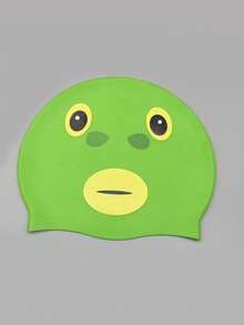 1pc Adult Funny Green Monster Swim Cap, Silicone Ear Protection Waterproof Non-Tight Fit Personalized Fun Swimming Gear - Green - View 3