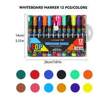 Back To School Season Colorful Whiteboard Marker Set 12 Colors, Erasable Markers, Smooth Writing, Easy To Erase, Multi-Color Ink For Teachers And Students, Perfect For Classroom Use - Multicolor - View 16