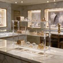 壓克力展示架 式多層桌面收納架 適用化妝品、香水、書籍與小裝飾品 現代檯面收納展示架 - 查看 5