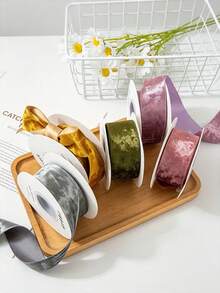 4.5m Velvet Ribbon, Suitable For Clothing, Hair Accessories, Bows, Holiday Gift Wrapping And More, Perfect For Christmas, Halloween, New Year And Other Holiday Decorations - Multicolor - View 4