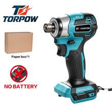 TORPOW High Power Brushless Cordless Impact Driver 180N.M High Torque 0-3600RPM No-Load Speed Screw Fastening & Removal High Power Lithium Battery Impact Screwdriver Power Tool - Blue - View 8