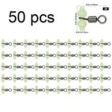 50pcs Glowing Gourd Rotating Rings, Split Ring Swivels, Figure 8 Rings, Gourd Balance Rings, Long Pole Fishing Line Rig, Fishing Accessories Small Parts - Multicolor - View 11