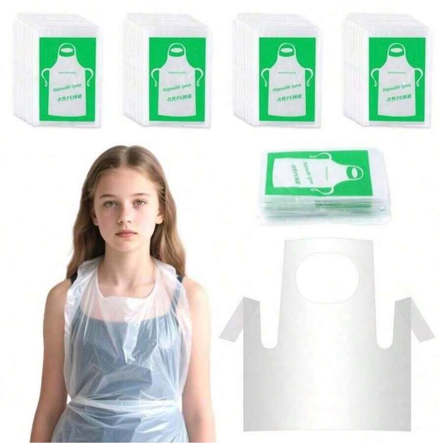 50/80pcs Disposable Aprons For Kids, Painting Aprons, Cooking Aprons, Art Aprons, Suitable For Children Aged 4-10, Perfect For School Activities, Birthday Parties And Art Projects - Multicolor - View 1