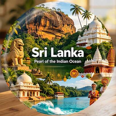 Sri Lanka Pearl Of The Ocean Lion Rock Temples And Coconut Shores Magnet Where Every Wave Carries A Gentle Island Story Keepsake For All Metal Surfaces Throughout The Home
