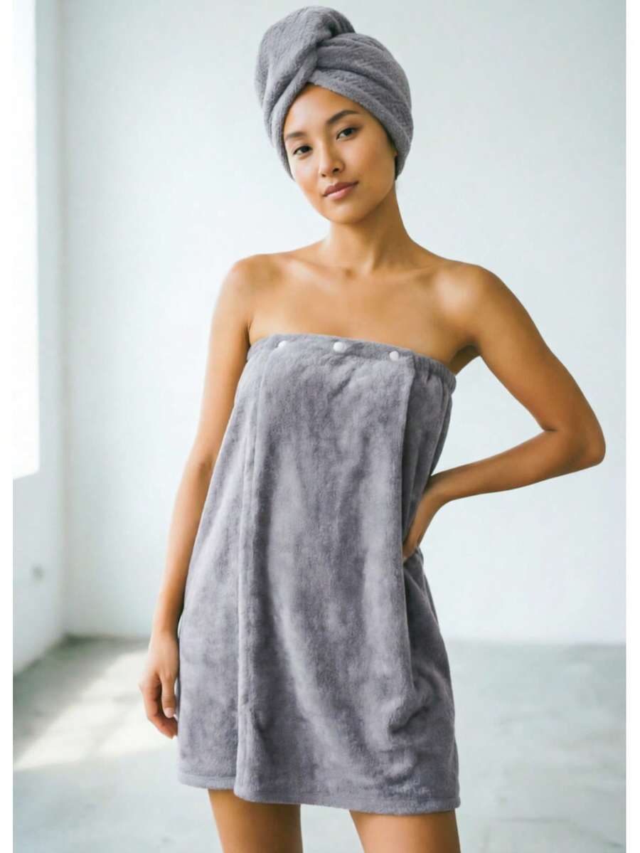 Quick-Dry Microfiber Adjustable SPA Bath Wrap Towel, Holiday Gift Choice - Fresh Lavender Christmas Fragrance, Suitable For Holiday Gifting, Summer Wedding, Home Bathroom Decor - Multicolor - View 1
