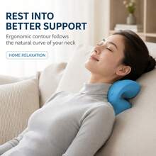 1pc Foam Neck Traction Pillow, Ergonomic Pressure Point Massage Neck Stretcher, Portable Neck Support Cushion, Relieves Muscle Fatigue, Suitable For Office And Home Daily Rest - A - View 1