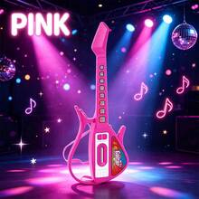 Rock Guitar Microphone Set, Made Of Hard Plastic, Built-In Interactive Sound Effects, Realistic Microphone With Adjustable Stand, Cartoon Mini Keyboard, And Cool Design, Suitable For Home Leisure Singing And Playing, Children's Music Experience, Leisure Playing And Singing, Discovering Musical Interest - Multicolor - View 11