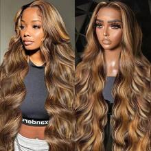 Body Wave Äkta Hårperuker Highlight 4/27 HD Transparent Lace Frontal Peruk 13x6 13x4 Äkta Hår För Kvinnor Förplockad Brasiliansk Peruk - highlight427 - Visa 9