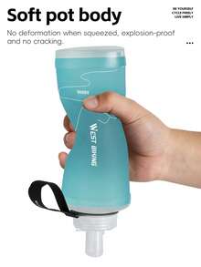 WEST BIKING 500ML Large Capacity Cycling Water Bottle Foldable Storage Odorless Dustproof Bite Suction Type Bicycle Water Cup Durable Leakproof Easy To Clean MTB Road Bike Water Bottle - Multicolor - View 4